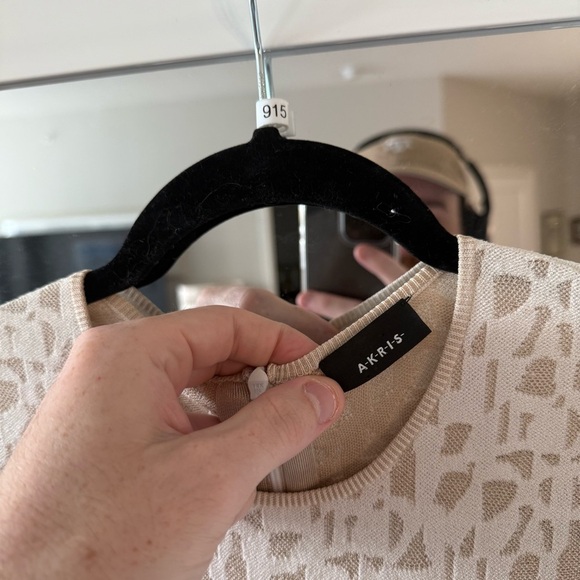 Akris Patterned Sleeveless Dress Size US 4 Color White Cream - Picture 3 of 6